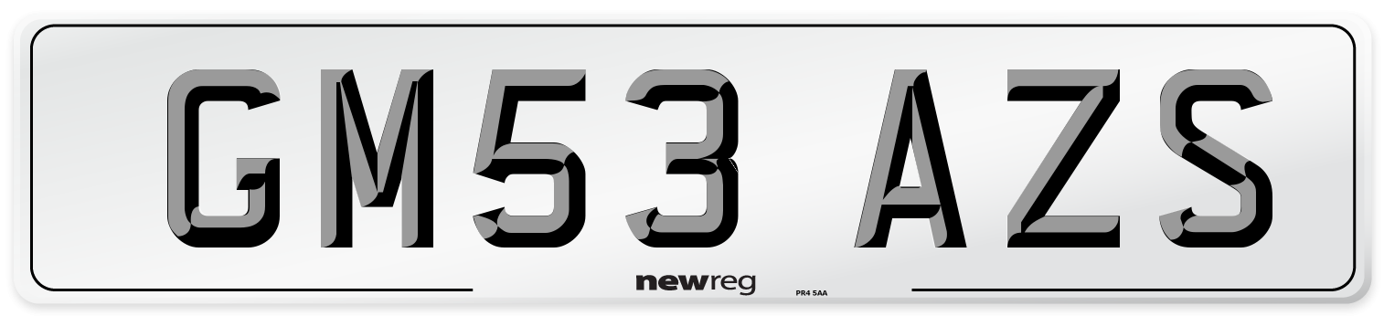 GM53 AZS Number Plate from New Reg